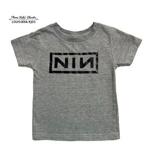 Small Shop 18-24m Grey Nine Inch Nails Logo Punk Rock Music Shirt